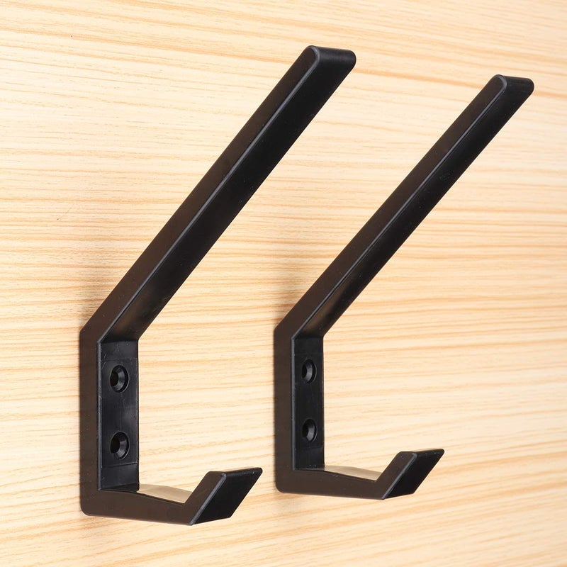 Fonture 4PCS Helmet Holders Plastic Hanging Hooks Wall Mounted Hangers Hat Glove Bag Shoe Clothes Rack (Black-4PC) - Image 1